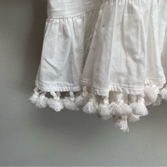 Sundance tunic long sleeve eyelet tassel boho peasant size small white - Picture 4 of 9
